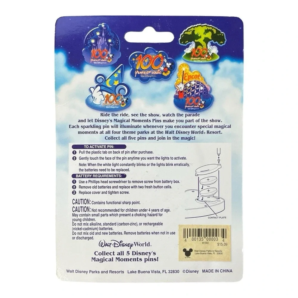 Walt Disney World 100 Years Of Magic Sorcerer‎ Hat Magical Moments Pin